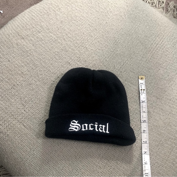 Social Embroidered Beanie Hat - Picture 5 of 6
